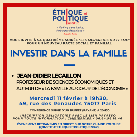 Les mercredis du 17ème, "Investir dans la famille", #4 [Vidéo]
